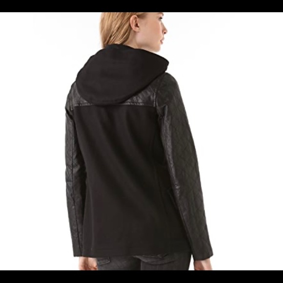 Theory Wool Coat with leather sleeves - Picture 2 of 11